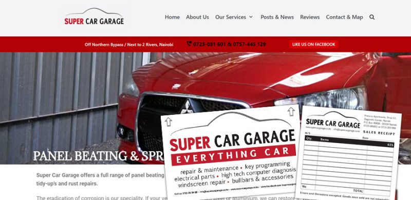 SUPER CAR GARAGE - Logo & Cooporate Design, Website Design & Production